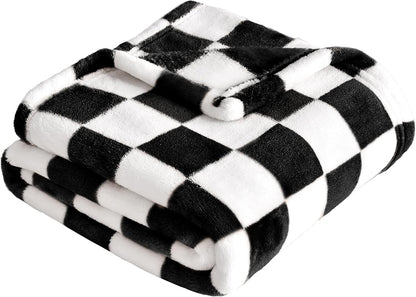Yurhap Checkered Baby Blanket Fleece Baby Blankets for Boys Girls, Ultra Soft Cozy Fluffy Infant