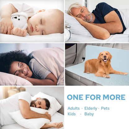 2 Packs Reusable Incontinence Bed Pad, 34X52 Inch Washable Pee Pads, Waterproof Bed Pad & Pet Pad