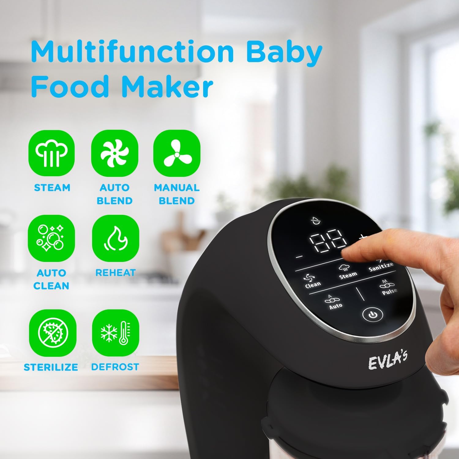 EVLA'S Baby Food Maker, Steamer, Blender, Baby Food Processor for Healthy Homemade Baby Food in
