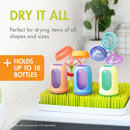 Boon Lawn Countertop Baby Bottle Drying Rack - Spring Green - 13.5x11x2.5