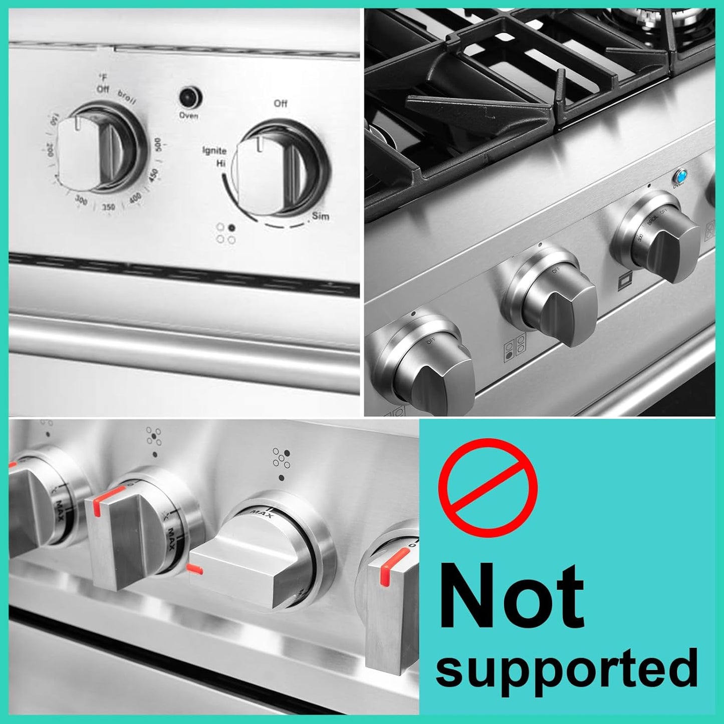 Stove Knob Safety Covers for Child Baby Proofing Kitchen Universal Size Gas Knob Covers Clear View Childproof Oven Knob Covers for Kids and Pets (5packs +1locks)