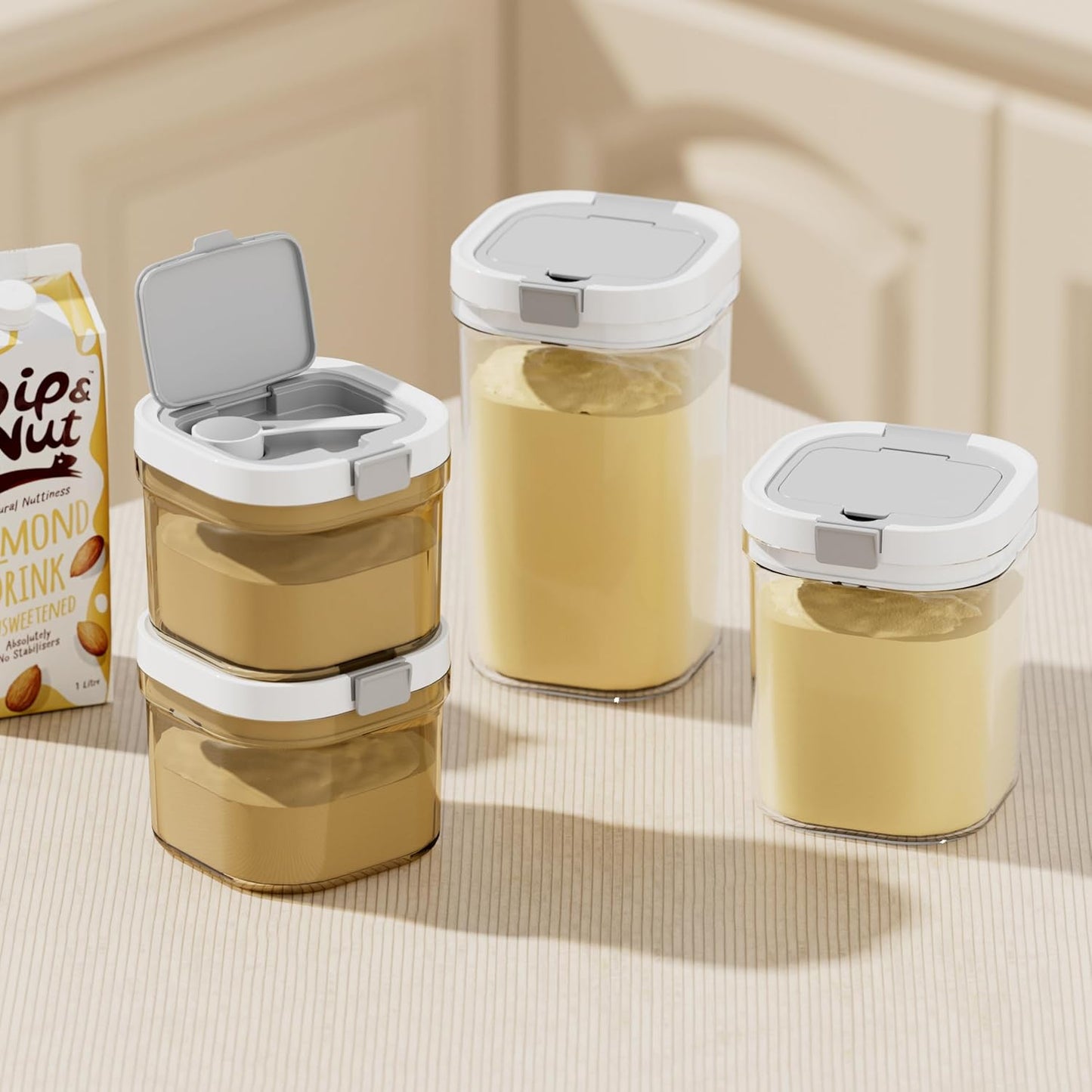 Formula Container to go-1300ml Travel Dispenser BPA Free Airtight Container with Spoon and Layered