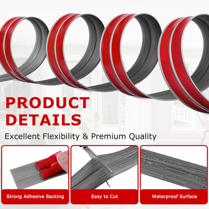 Flexible Wall Corner Protector Moulding Trim Peel and Stick Wall Corner Guards Edge Protector Self Adhesive Molding Trim Strip for Edge Ceiling (Deep Gray Wood Grain, 1.6 in x 10 Ft)
