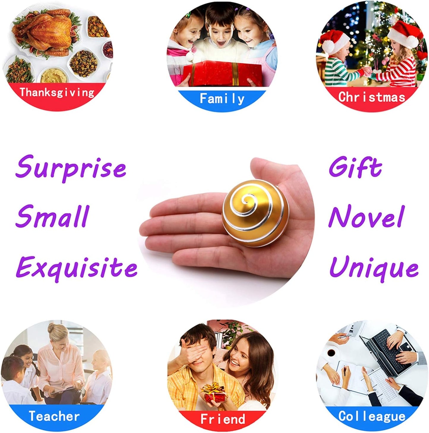 Desk-Fidget-Kinetic-Toys Cool-Gadgets: Cool-Stuff Thing Game Toy for Adult Teen Children Kid, Optical-Illusion Stress Relief Gifts for Man Women Home Office School Christmas Spinning Up 300 Seconds