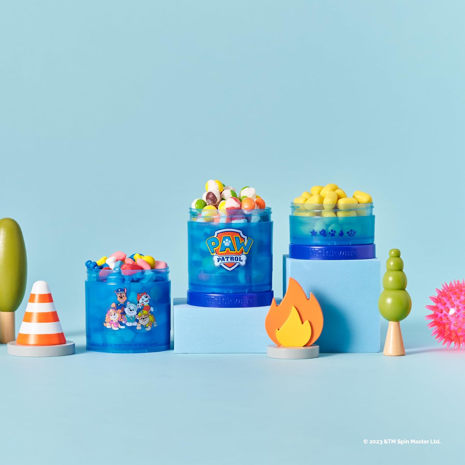 Whiskware Paw Patrol Stackable Snack Containers for Babies, Kids, and Toddlers, 3 Stackable Snack