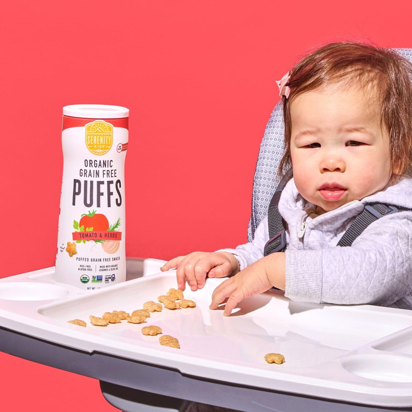 Serenity Kids 6+ Months Grain-Free Allergen-Safe Puffs for Toddlers & Babies - No Grains, Gluten