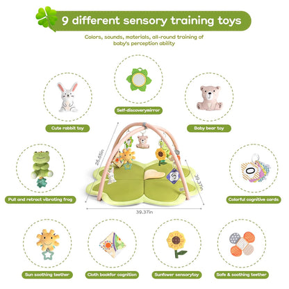 Baby Play Mat Activity Gym for Babies and Toddlers, Four-Leaf Clover Baby Play Gyms & Playmats for Babies
