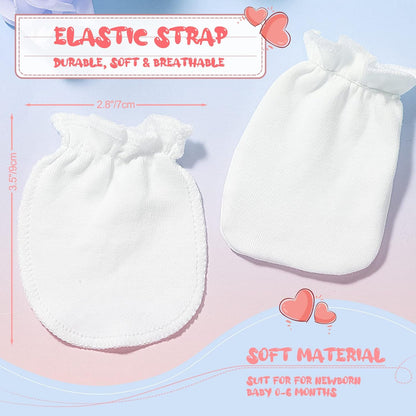 Syhood 6 Pairs Newborn Baby Mittens Cotton No Scratch Infant Gloves Mitten for Baby 0-6 Months Boys Girls