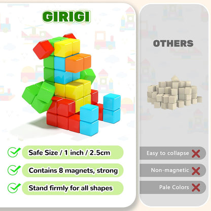 40pcs Magnetic Blocks for Toddler Toys, Magnetic Cubes Building Blocks Classroom Must Haves, STEM Preschool Sensory Magnet Toys for 3 4 5 6 Year Old Boys and Girls