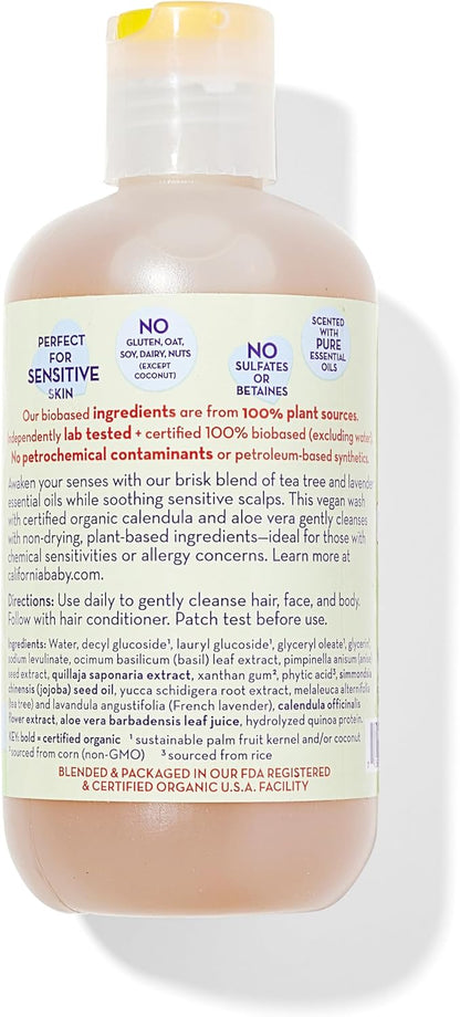 California Baby Tea Tree & Lavender Baby Shampoo And Body Wash - Allergy Tested Baby Soap and