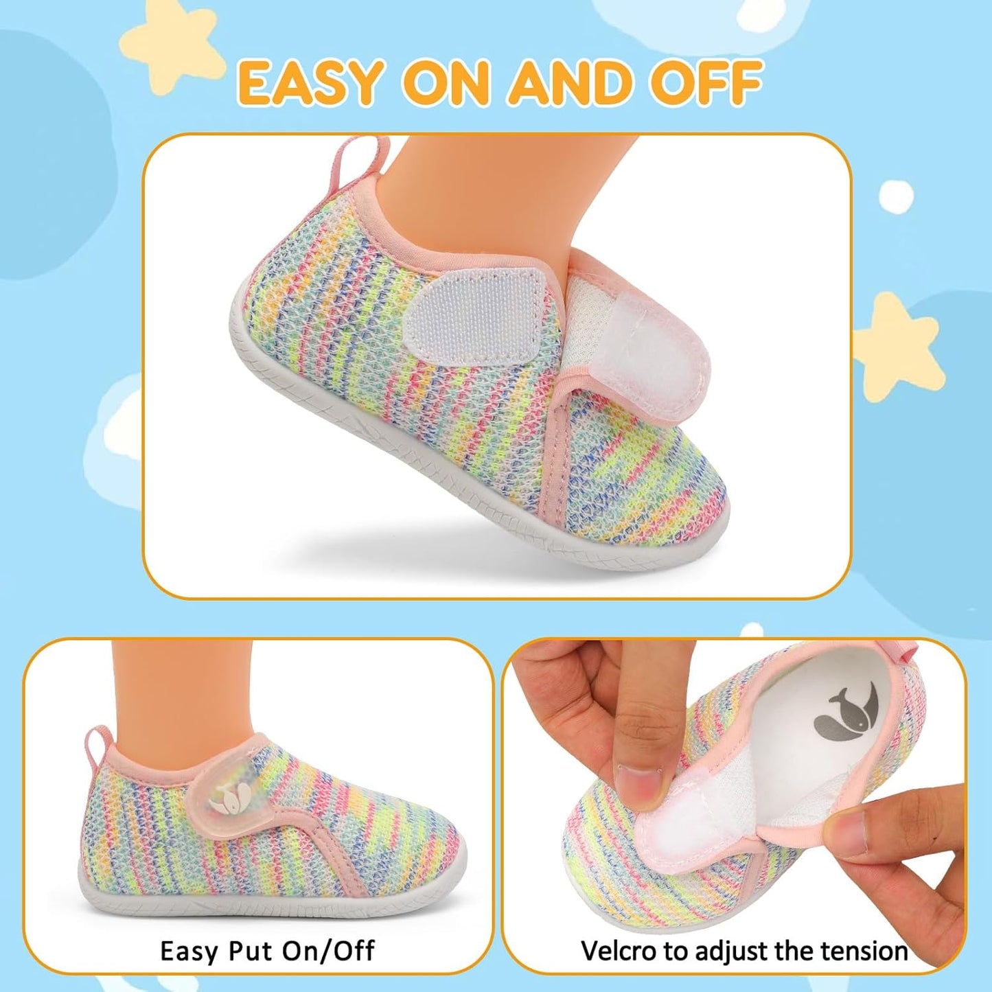 FEETCITY Toddler Walking Shoes Slip On Toddler Shoes Boys Girls Kids Sports Sneakers Casual School Shoes Barefoot Shoes