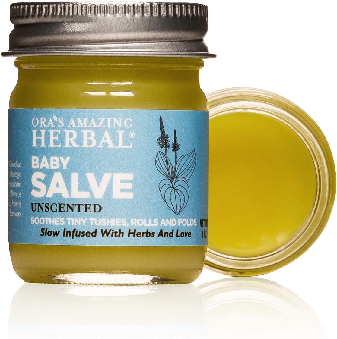 Baby Salve, Diaper Balm, Baby Ointment, Newborn Salve, Natural Baby Care with Calendula, Set of 1 and 4 oz Jars for Diaper Bag and Home