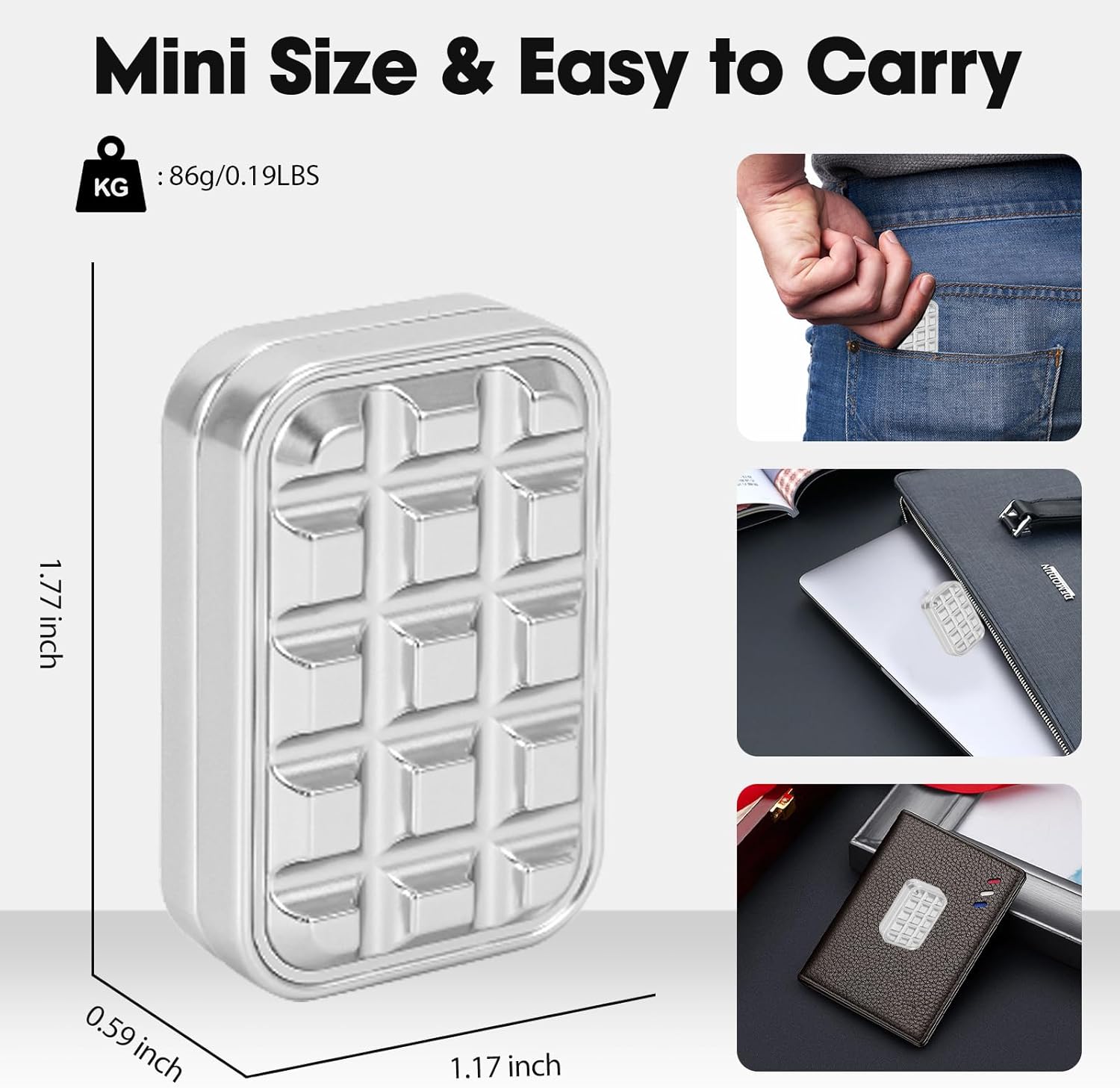 Fidget Slider for Adults - Brick Slider Metal Fidget Toys, Anxiety/ADHD/Annoy Relieving EDC Metal