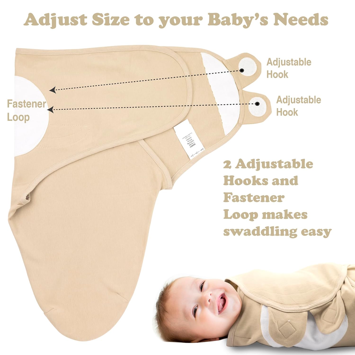 Bublo Baby Swaddles for Newborns – 3-Pack Infant Swaddles 0-3 Months – Adjustable Swaddle Sleep