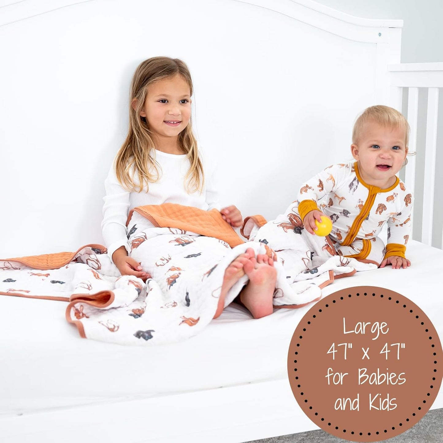 LollyBanks Muslin Baby Blanket 100% Organic Cotton, Muslin Quilt Lightweight, Toddler Blanket for