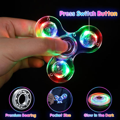 Gigilli Fidget Spinners 12 Pack, Party Favors LED Light Up Bulk Fidget Spinners, Kids Fidget Toy Goodie Bag Stuffers, Glow in The Dark Party Supplies Birthday Classroom Prizes Return Gifts