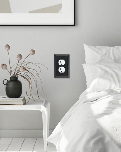 4-Pack Duplex Outlet Cover, Durable Solid Zinc Alloy Decorative Switch Plates and Outlet Covers