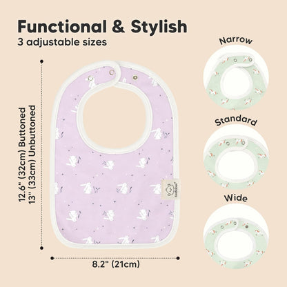 KeaBabies 8-Pack Organic Baby Bibs for Boys, Girls - Super Absorbent Cotton Drool Bibs for Baby Girl & Boy, Teething Toddler, Drooling Newborn, Ultra Soft & Machine Washable (Lunaris)