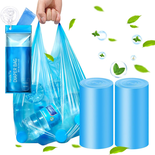 Large Adult Diaper Disposal Bags (18?™’x23?™â€?,96 Pcs, Fresh Scented, Elderly Waste Disposal, Baby Diapers Trash Bags, Sanitary Product Disposal at Home and Travel, Blue