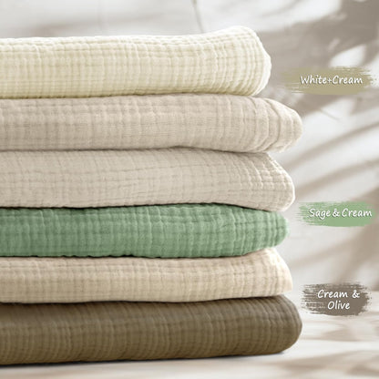 lulumoon Baby Muslin Crib Sheets - Toddler Cotton Fitted Crib Sheets Neutral for Boys and Girls
