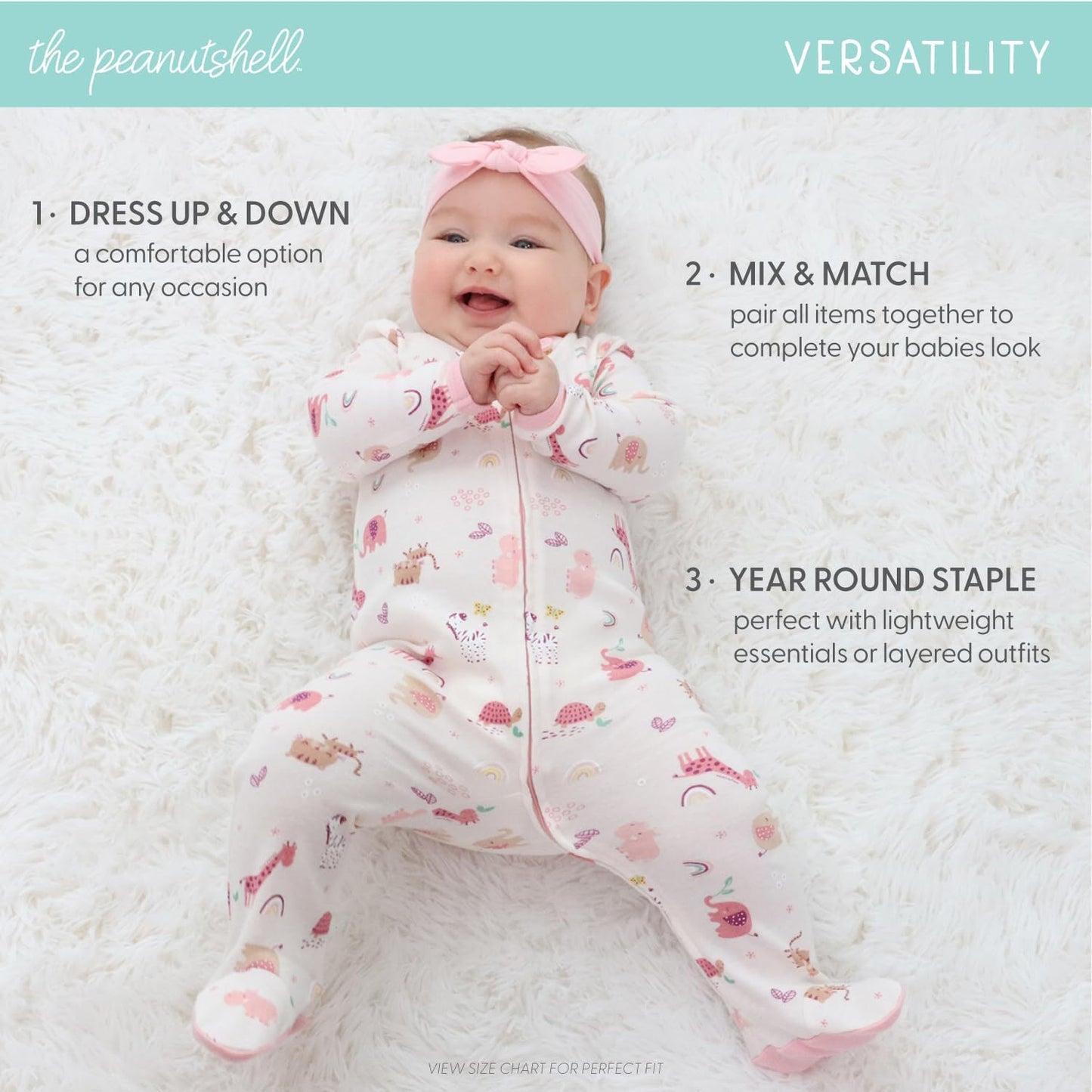 The Peanutshell Baby Layette Gift Set for Girls - 23 Piece Newborn Girl Gift Sets, Baby Clothes & Essentials - Rainbow Safari