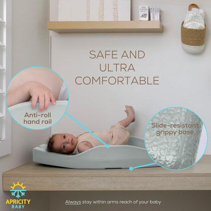 Apricity Baby Changing Pod -Sage- Waterproof Non-Slip Changing Pad Easy-to-Clean Diaper Changing Station for Dresser Tops Large Portable Wipeable Changing Pad for Newborns to Toddlers Diaper Changer