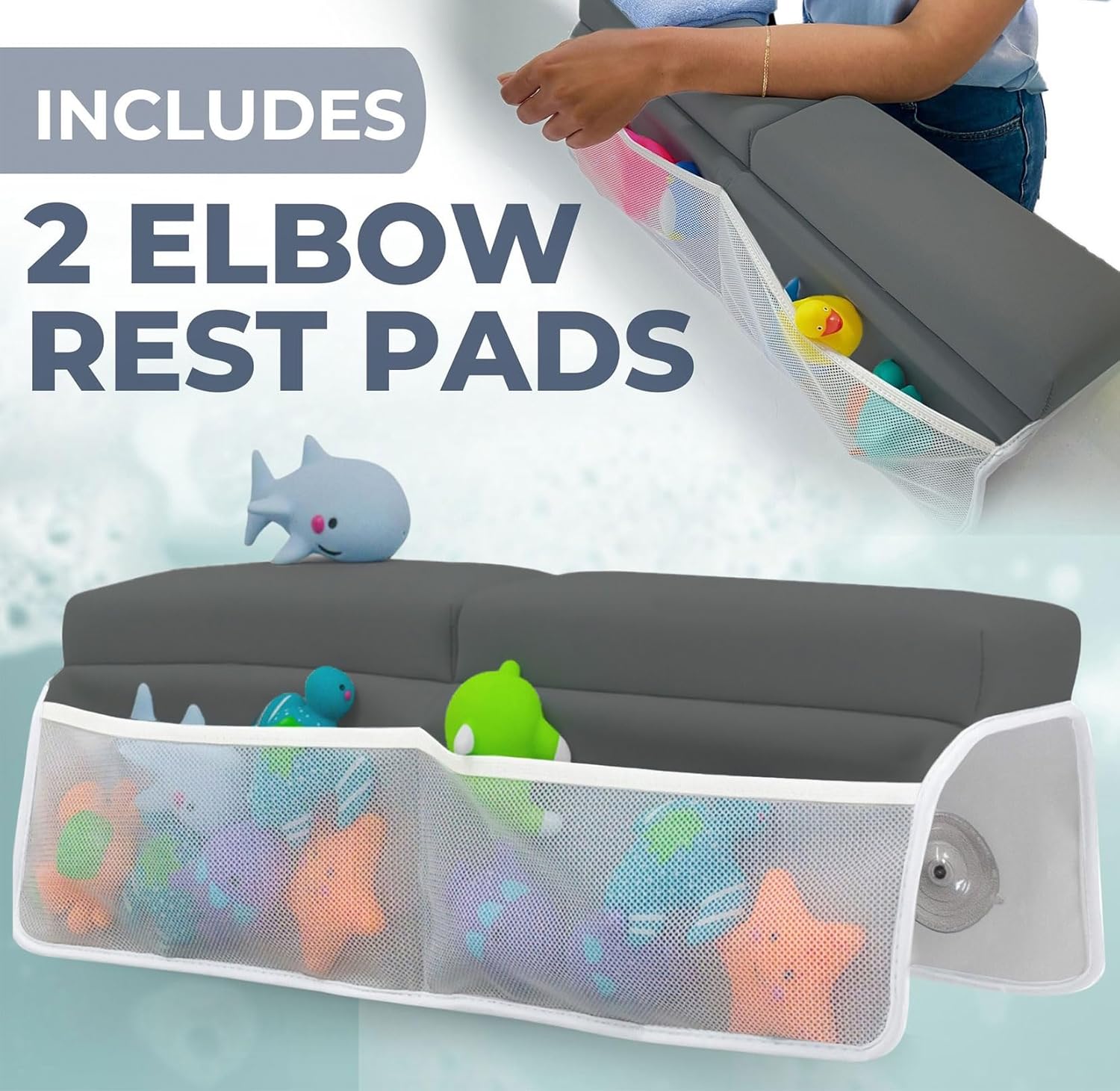 Comfortable Baby Bath Kneeler and Elbow Rest Pad Set – Thick Memory Foam Bath Kneeling Pad with