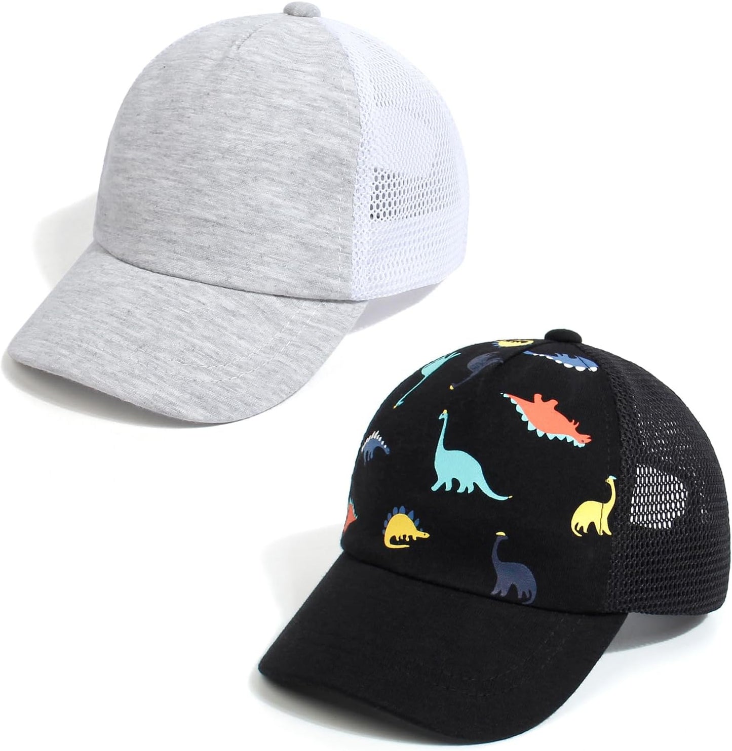 Duoyeree Toddler Baseball Cap Baby Cap Sun hat Print Dinosaur Pattern and Solid Color hat Kids boy Girl Age 0-8t