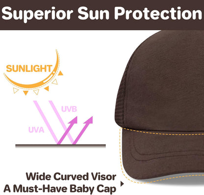 qikqik Baby Baseball Cap Toddler Baseball Hat with Mesh Infant Sun Hat UPF 50+ Baby Ball Cap Toddler Girl Hats Kids Hat Boys