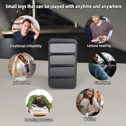 Premium Magnetic Metal Fidget Slider - EDC Haptic Clicker Stress Relief Toy for Adults, Anxiety & ADHD Relief, Pocket-Sized, Durable, Quiet Control, for Men & Women.(Black)