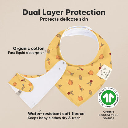 8-Pack Organic Baby Bandana Bibs for Boys, Girls - Super Absorbent Triangle Baby Bibs for Drooling and Teething Infant, 100% Cotton Extra Soft for Newborn, Infant 0-36 Months (Countryside)