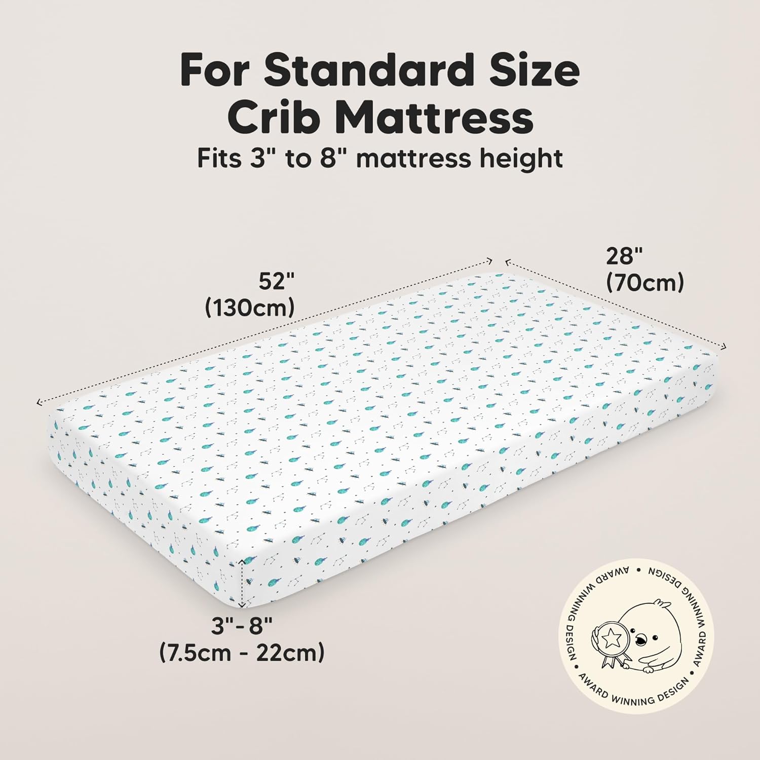 KeaBabies 2-Pack Baby Crib Sheets for Boys, Girls - 52x28 Viscose Derived from Bamboo Toddler Bed
