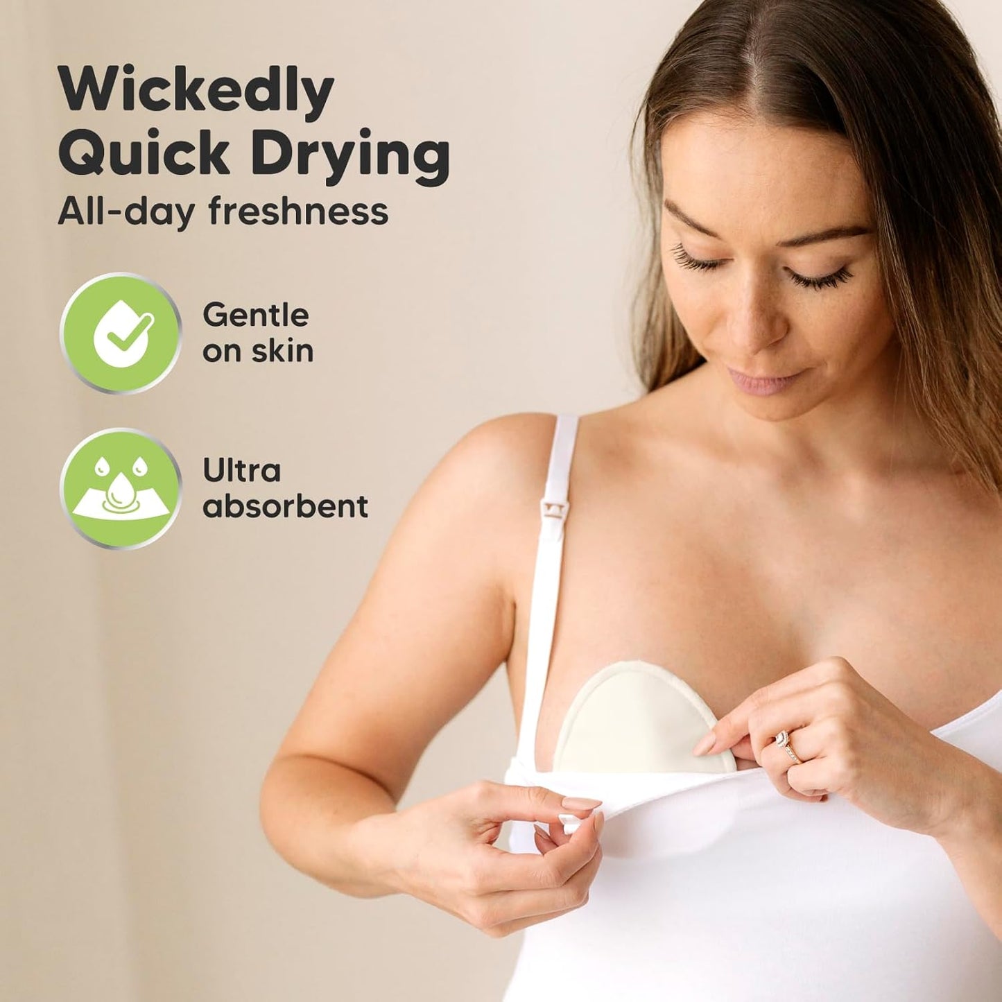 14-Pack Organic Nursing Pads - Washable Breast Pads for Breastfeeding, Nursing Bra Nipple Pads for