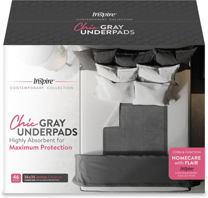 Inspire XL 36 x 36 Ultra Underpads Incontinence Bed Pads | Contemporary Modern Design | Hospital