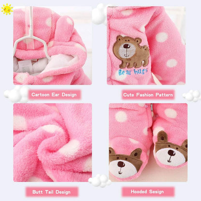 XIFAMNIY Baby Newborn Jumpsuit Footie Hooded Thicken Winter Bunting Outwear Snowsuit Pajamas for Girls Boys…