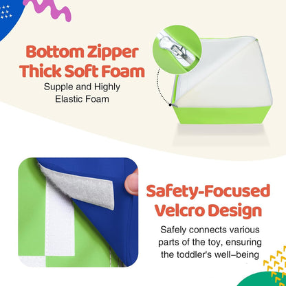 4-Piece PU Leather Baby Foam Climbing Blocks for Toddlers - Soft Play Climbing Toys for Toddlers - Foam Climbing Set for Crawling and Sliding Indoor (Red Yellow Blue)
