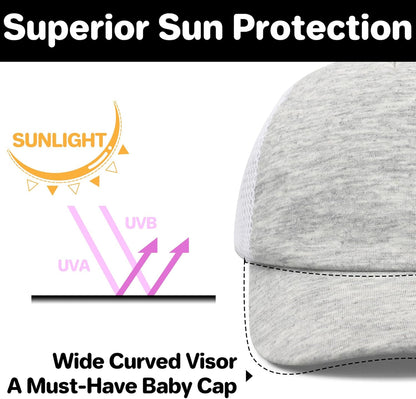 qikqik Baby Baseball Cap Toddler Baseball Hat with Mesh Infant Sun Hat UPF 50+ Baby Ball Cap Toddler Girl Hats Kids Hat Boys