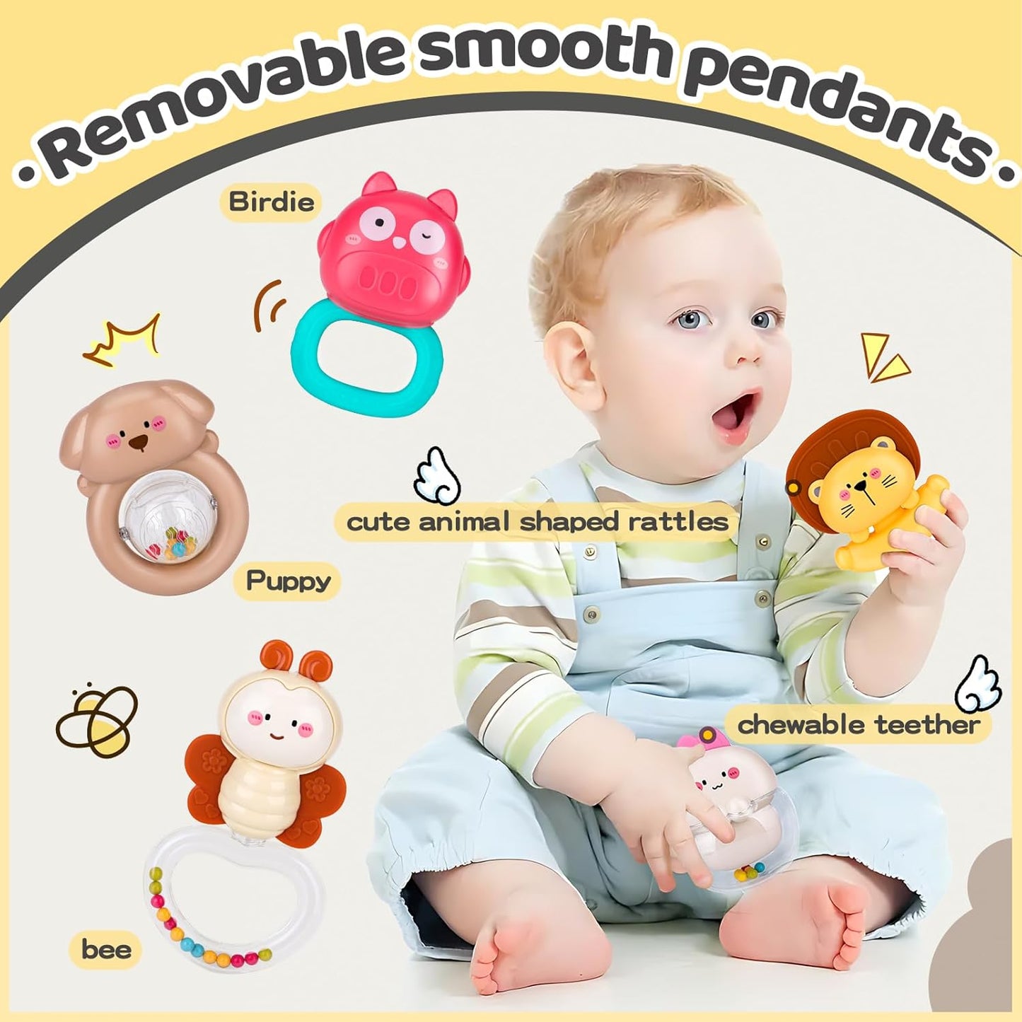 nicknack Baby Crib Mobile with Music and Light, Musical Nursery Mobile for Infants Newborn Gift 0-12 Months, Babies Bassinet Mobile with Remote Control