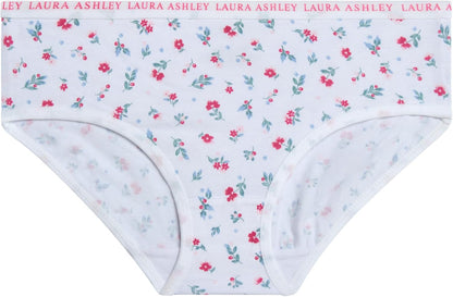 Laura Ashley Girls Underwear - 5 Pack Soft Stretch Breathable Panties for Girls - Lightweight Cotton Panties (Size: 4-12)