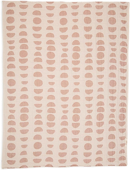 Crane Baby Moon Phase Cotton Baby Blanket 30” x 40”, Soft Cotton Muslin Nursery and Stroller