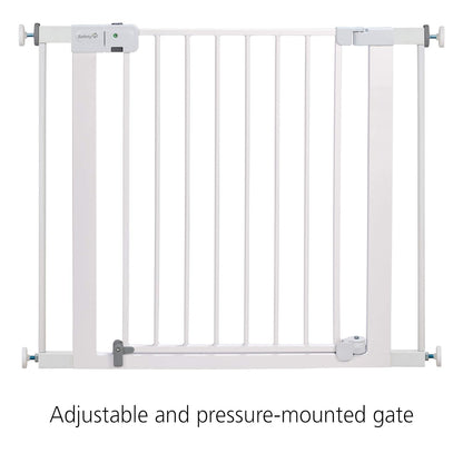 Safety 1st Easy Install Baby Gate for Doorways, Auto-Close Pressure-Mounted Magnetic Latch, Indoor Dog Gates, No Drilling, Fits 29"-38", Black