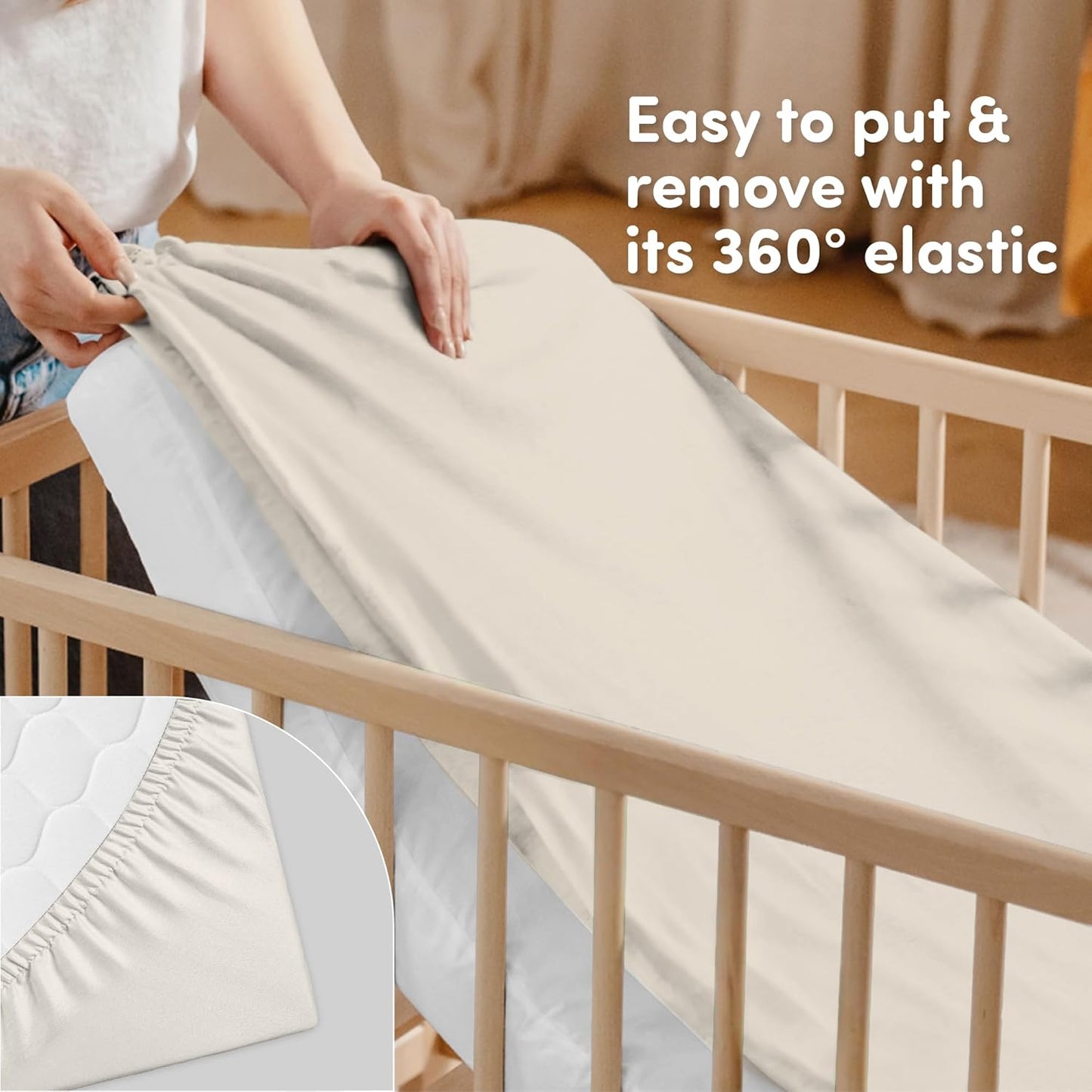 Sweety Fox 2-Pack Crib Sheets - Soft Cotton Jersey Fitted Sheets for Boys and Girls, Mini Crib