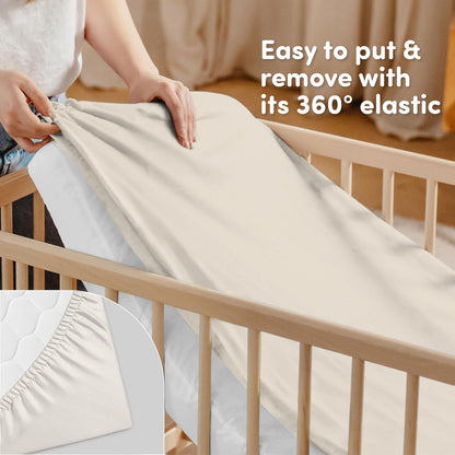Sweety Fox 2-Pack Crib Sheets - Soft Cotton Jersey Fitted Sheets for Boys and Girls, Mini Crib