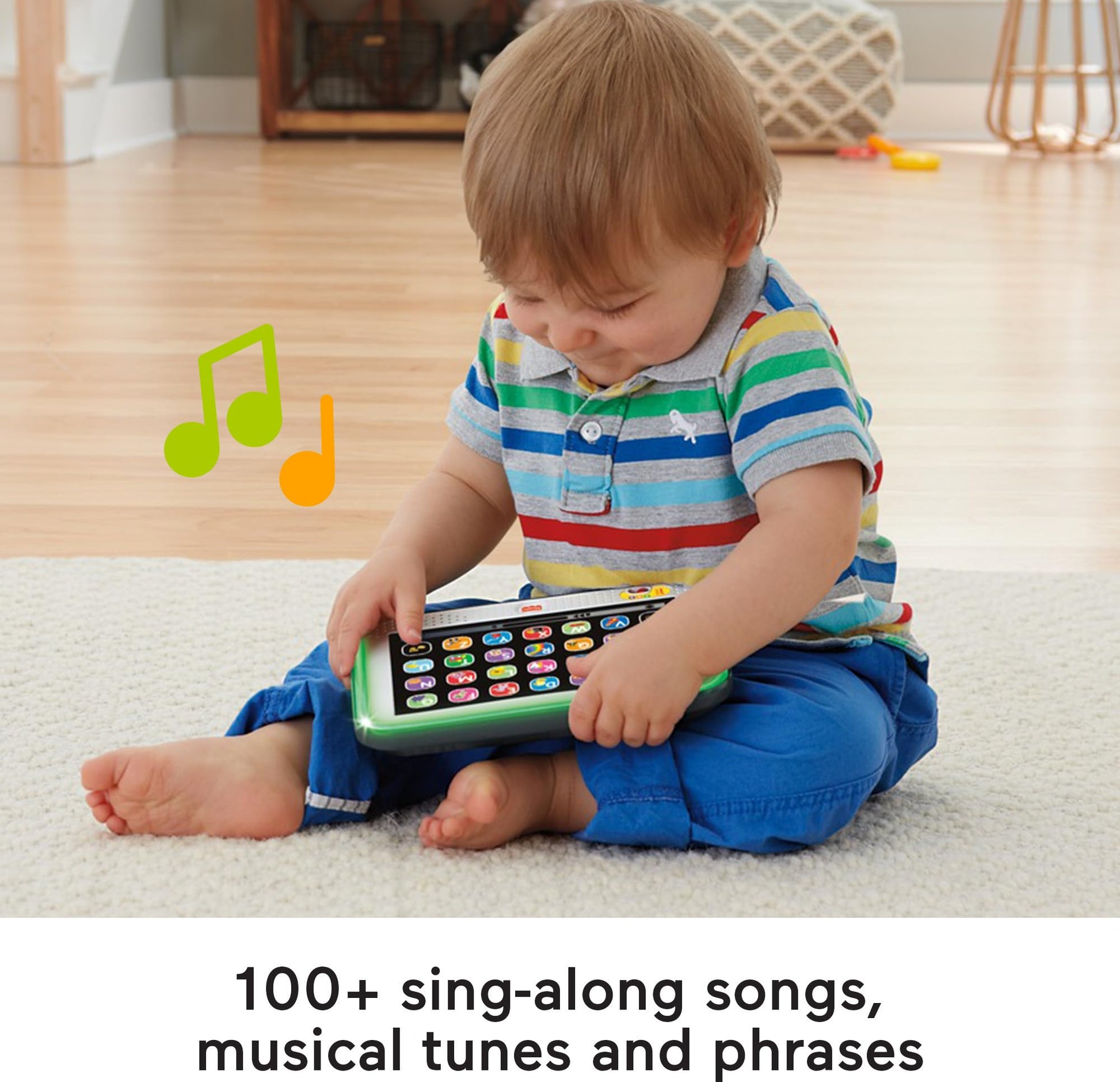 Fisher-Price Toddler Learning Toy Laugh & Learn Smart Stages Tablet Pretend Computer with Music &