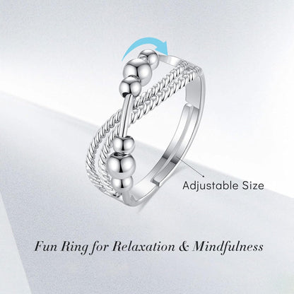 INFUSEU Funny Spinner Fidget Rings for Women Girls Anti Anxiety Stress Worry, Adjustable Size