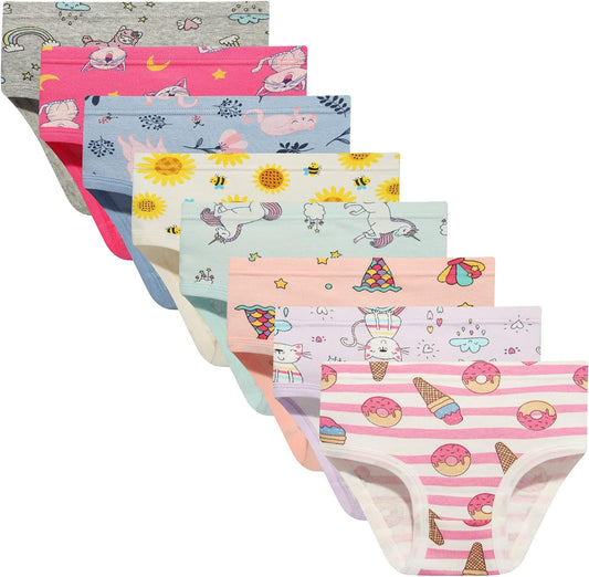 Girls' Cotton Brief Breathable Toddler Panties Kids Assorted Underwears 6-8 pieces