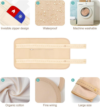 4 Pcs Castor Oil Pack Wrap Organic Cotton for Liver Detox, Stomach, Belly, Neck, Breast & Entire
