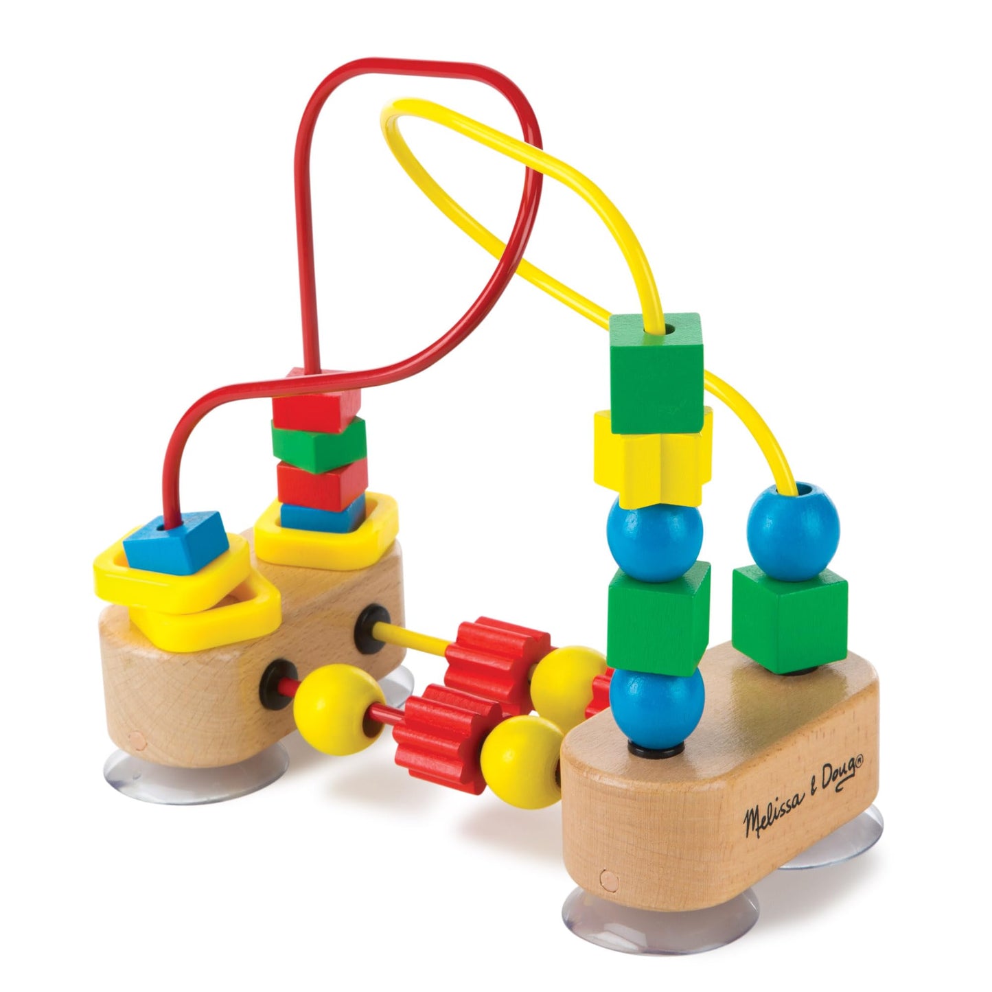 Melissa & Doug First Bead Maze - Wooden Educational Baby Toy with Suction Cups, for Floor, High
