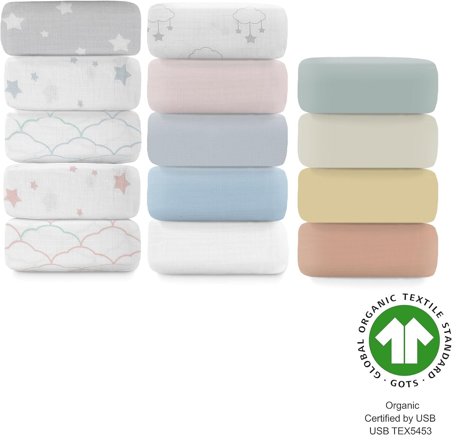 Newton Baby Fitted Mini Crib Sheets (2-Pack) | Organic Muslin Cotton, Ultra Breathable & Soft Baby