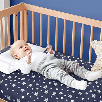 Crib Sheets for Boys or Girls 4 Pack, Fitted Crib Sheet for Standard Size Crib and Toddler